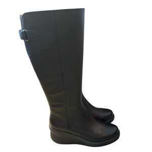 Abeo Passage Black Leather Tall Boots Size 7 NWT‎